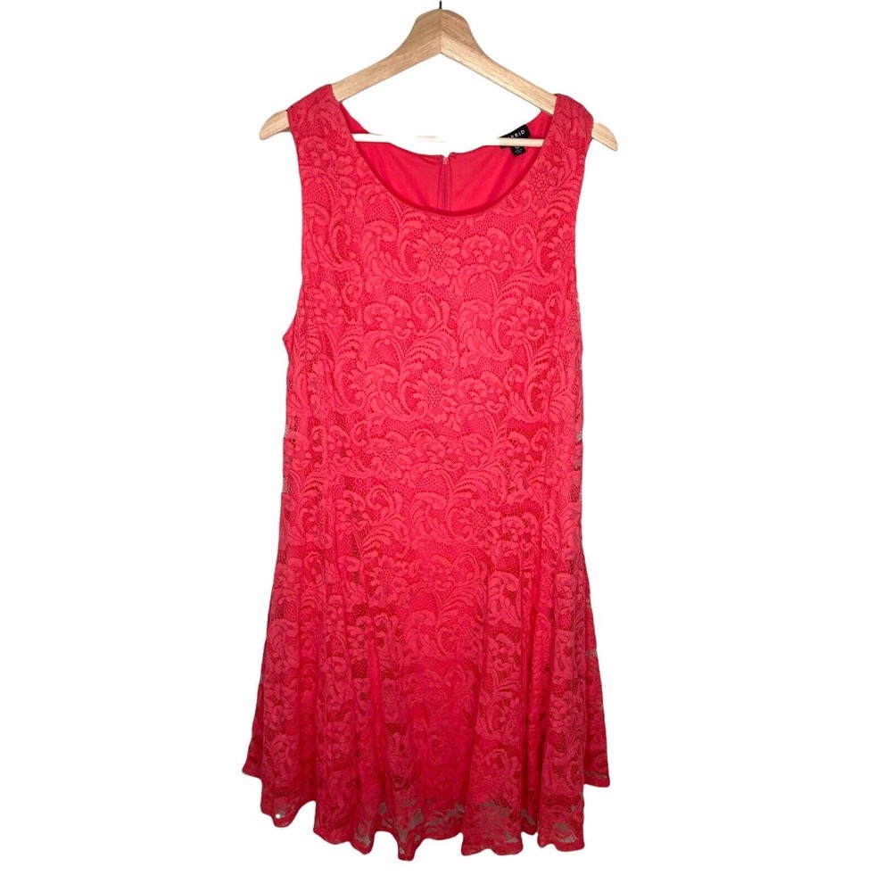 Torrid High Low Watermelon Pink Lace Dress Women's Plus 18 Hi-Lo Pre-owned